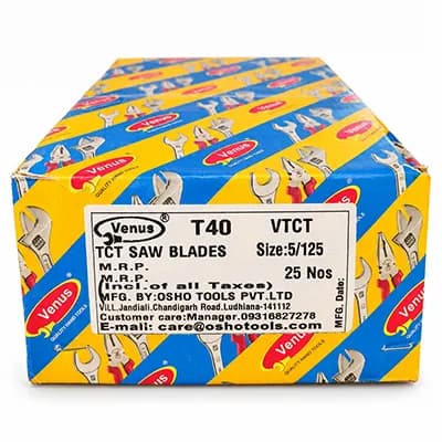 Venus 125mm (5X1.6mmX20/16X40T) TCT Saw Blade (5 Pcs) — image 1