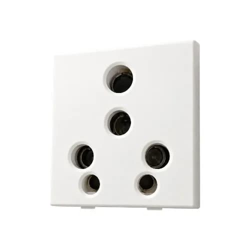 Vinay Adora 6&16Amp Socket with Porcelain base White (10Pcs)