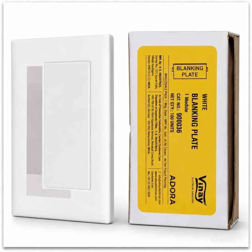 Vinay Adora Blanking Plate 1M White (100Pcs)