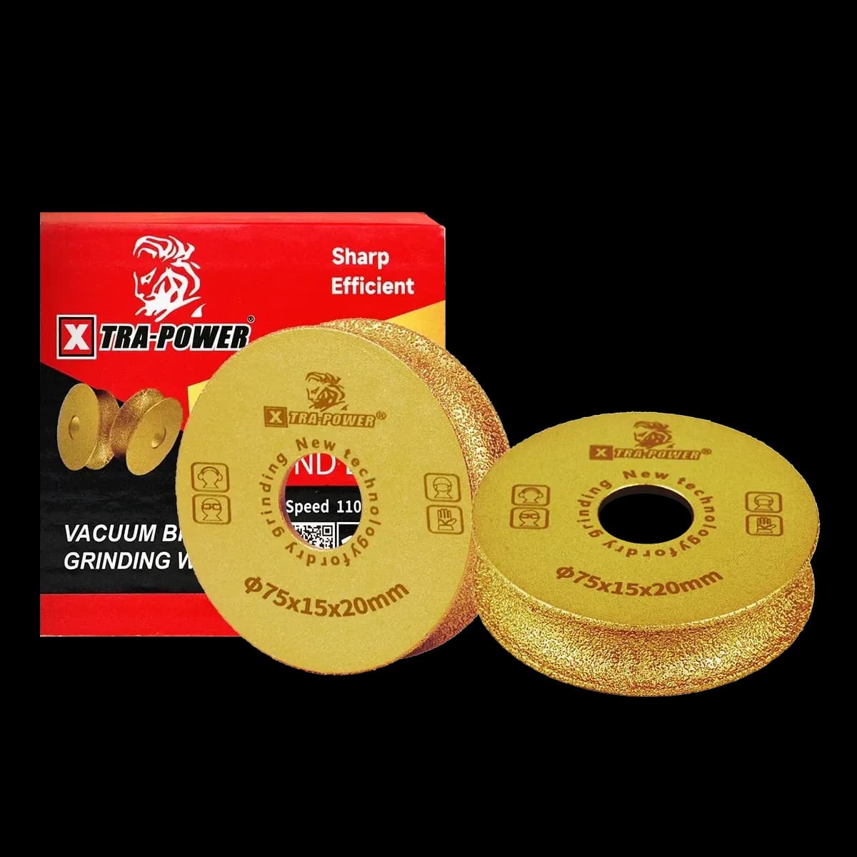 XP Grinding Wheel Round Edge 75 x 15mm (2 Pcs)