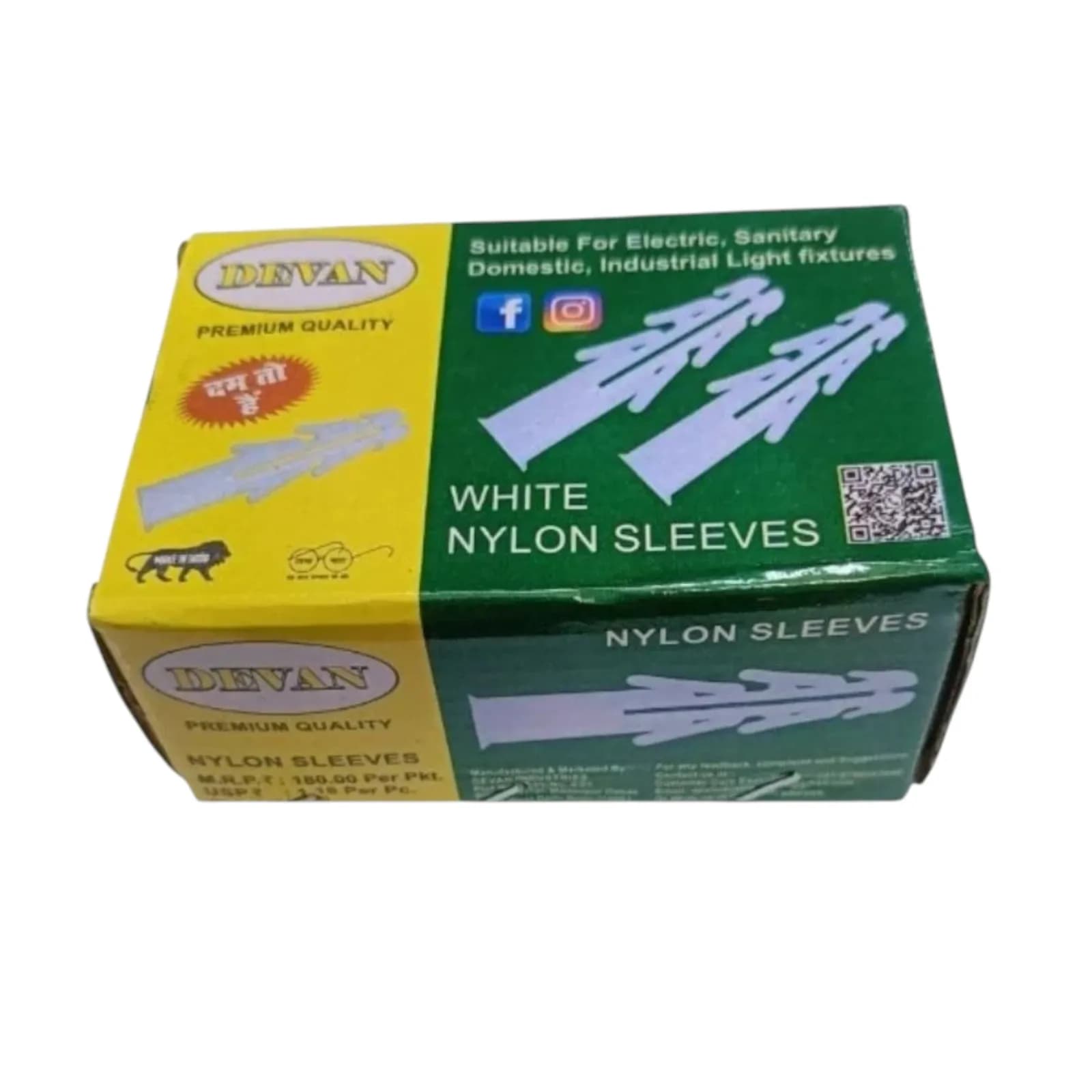 Devan Plastic Sleeve 50mm White ( 25 Pkt)