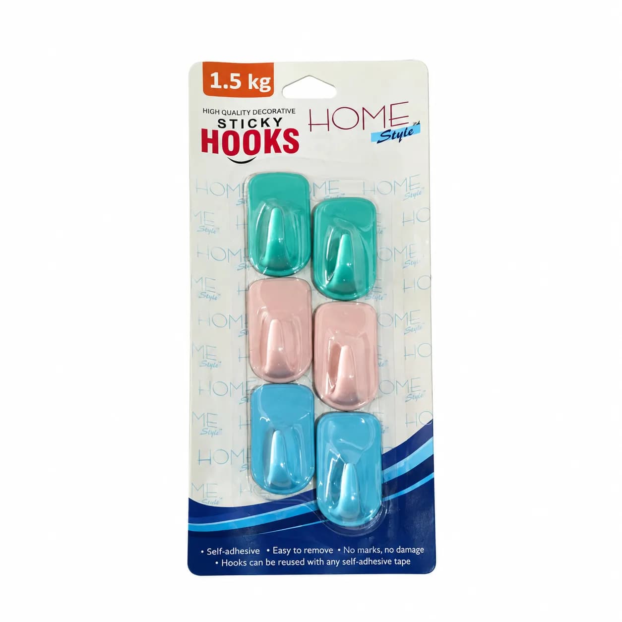 Home Style WC 1.5kg Sticky Hook 6 Pcs (12 Set)