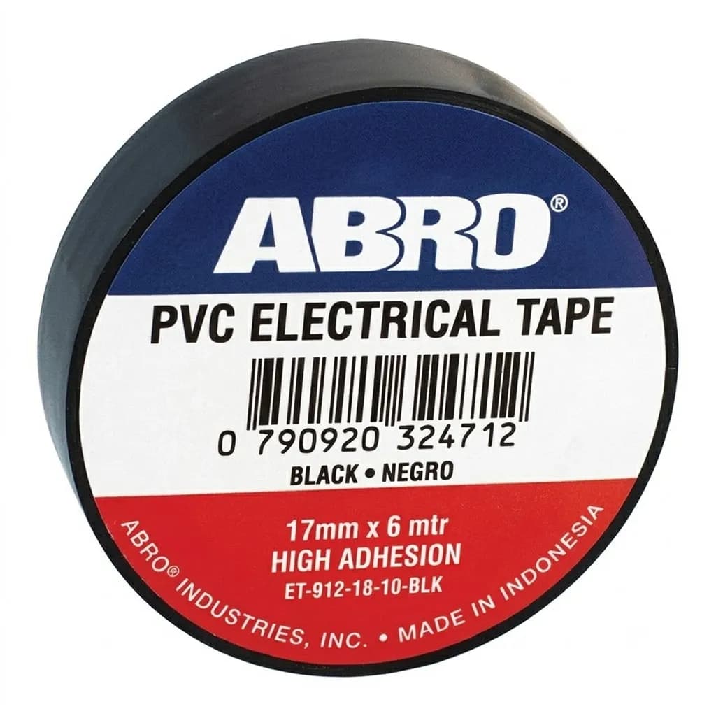 Abro Electric PVC Tape BLACK - 17mm x 6mtr (30Pcs)