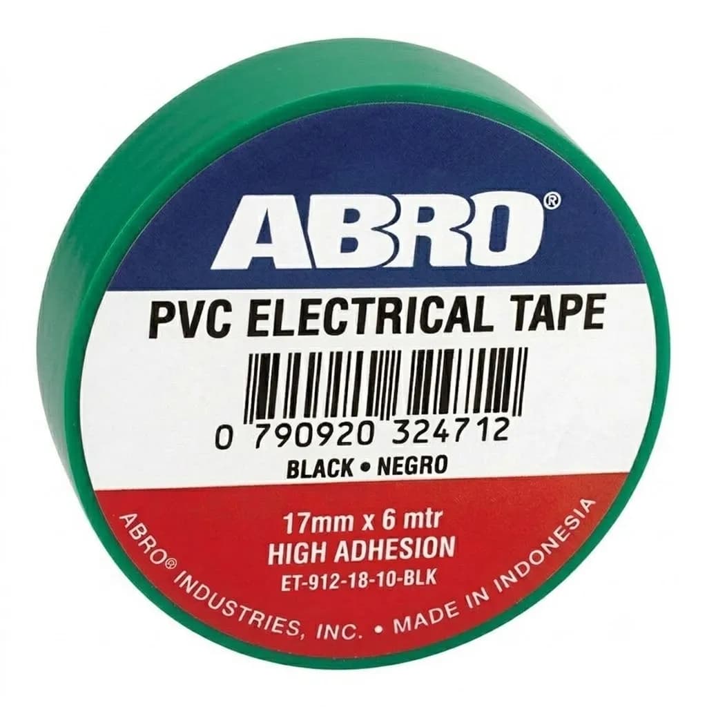 Abro Electric PVC Tape GREEN - 17mm x 6mtr (30Pcs)