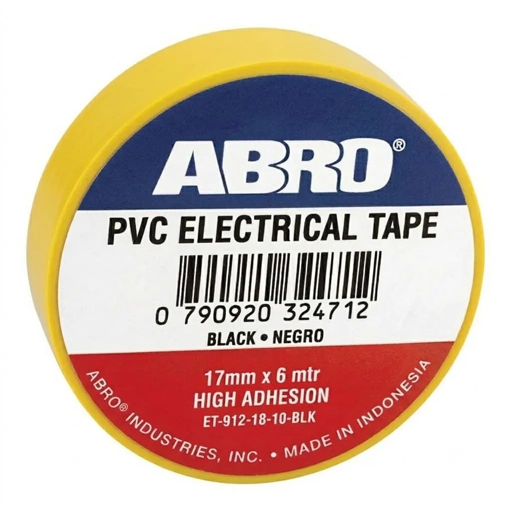 Abro Electric PVC Tape YELLOW - 17mm x 6mtr (30Pcs)
