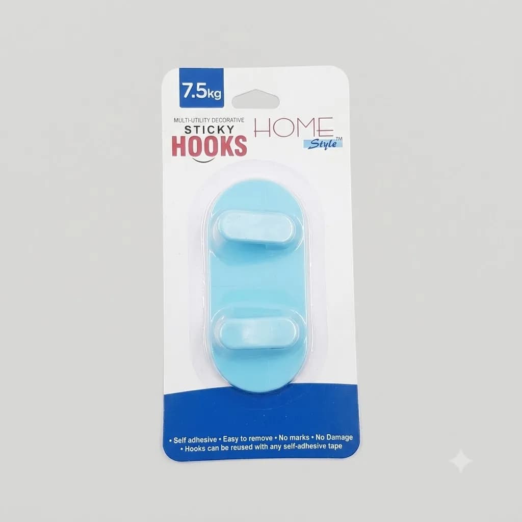 Home Style WC 7.5kg Sticky Hook 2 Pin (12 Pcs)
