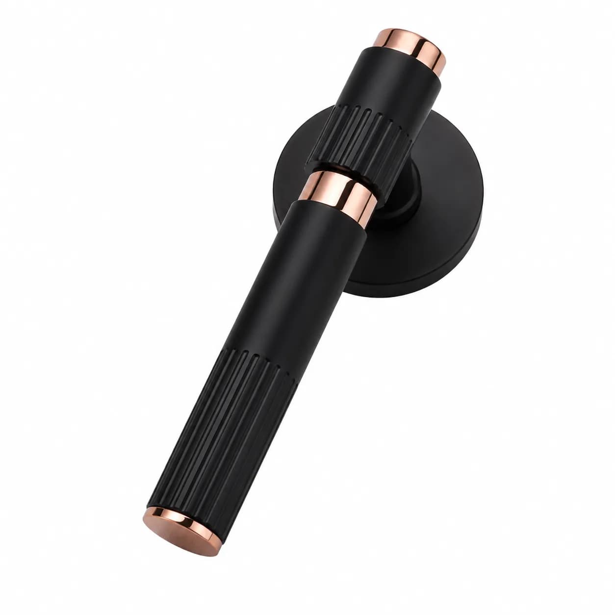 LB-116 Brass Mortise Handle Z-Black/Rose Gold PVD — image 1