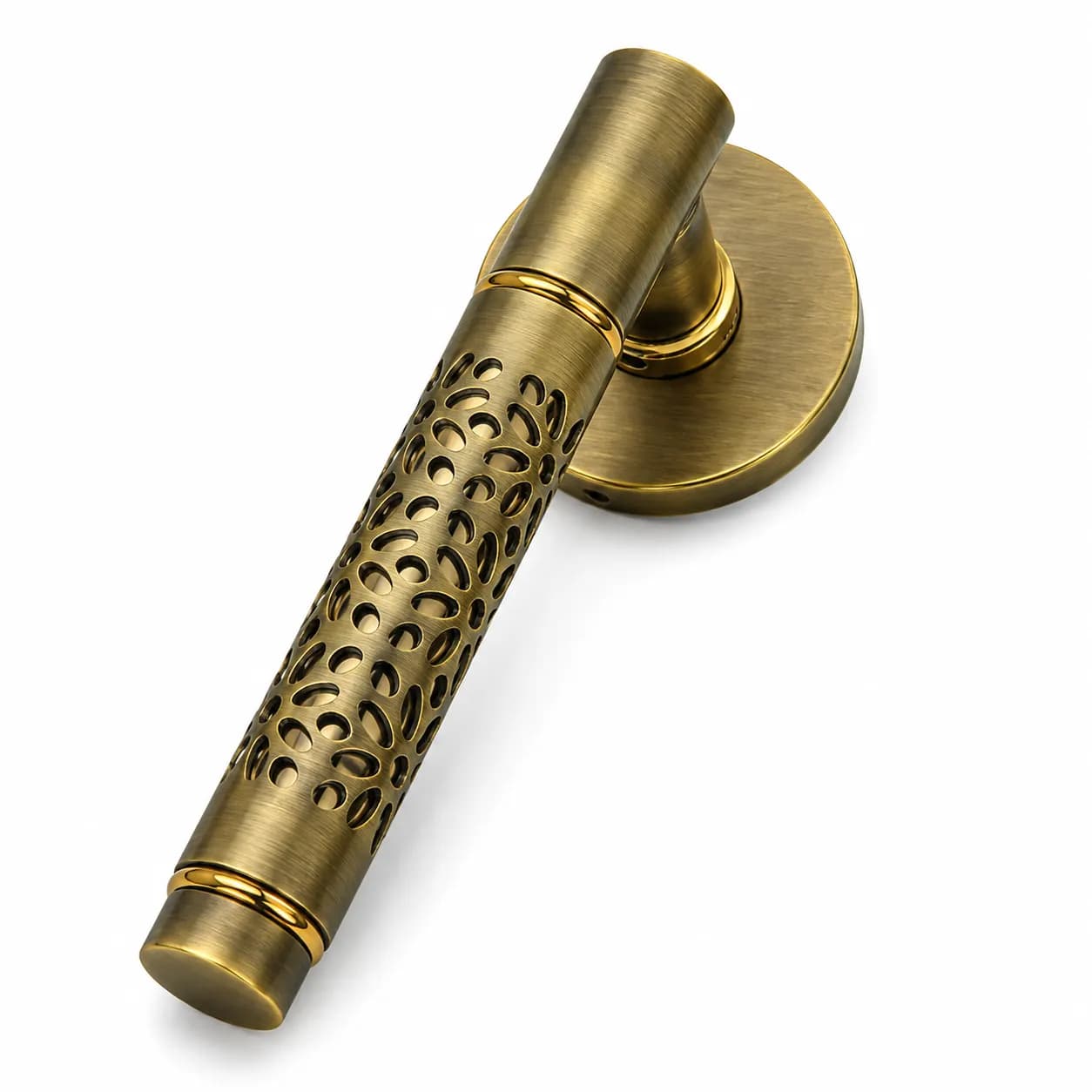 LB-114 Brass Mortise Handle Antique/Gold PVD — image 1