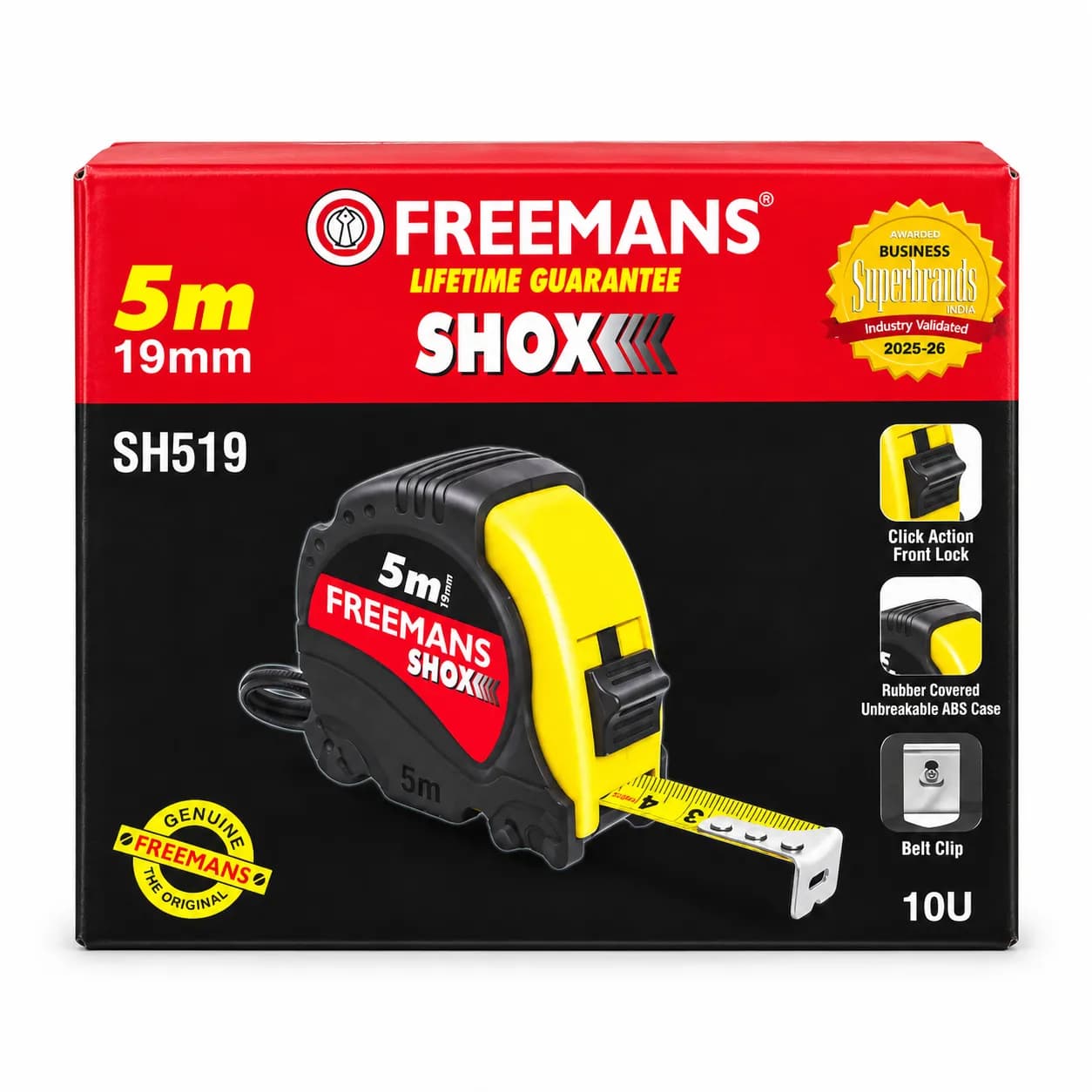 Freemans SH519 Shox Inch Tape 5m (10 Pcs)