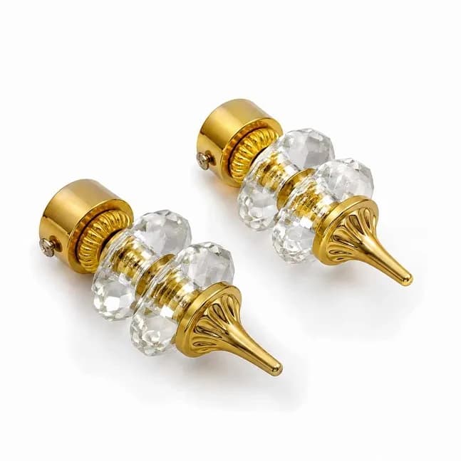 Double Chakri Crystal Curtain Bracket Gold 310gm (3 Set)