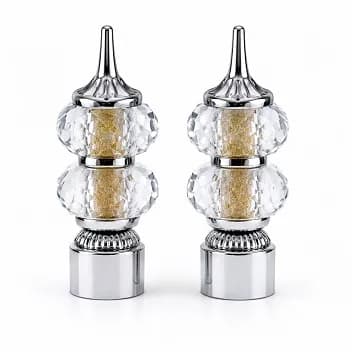 Double Round Crystal Curtain Bracket Cp 310gm (3 Set)