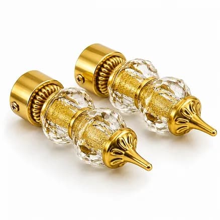 Double Round Crystal Curtain Bracket Gold 310gm (3 Set)