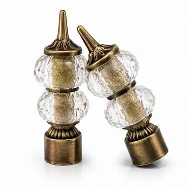 Double Round Crystal Curtain Bracket Antique 310gm (3 Set)