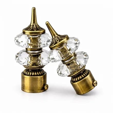 Double Chakri Crystal Curtain Bracket Antique 310gm (3 Set)