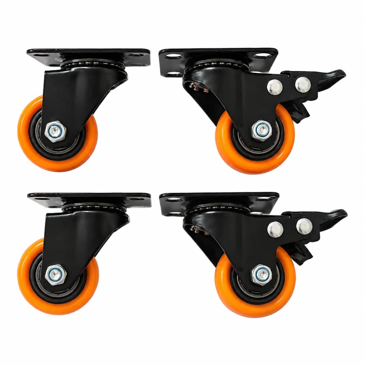 U36 PUF 1.5" Caster 2 Non-Braking + 2 Braking (1 Pkt)