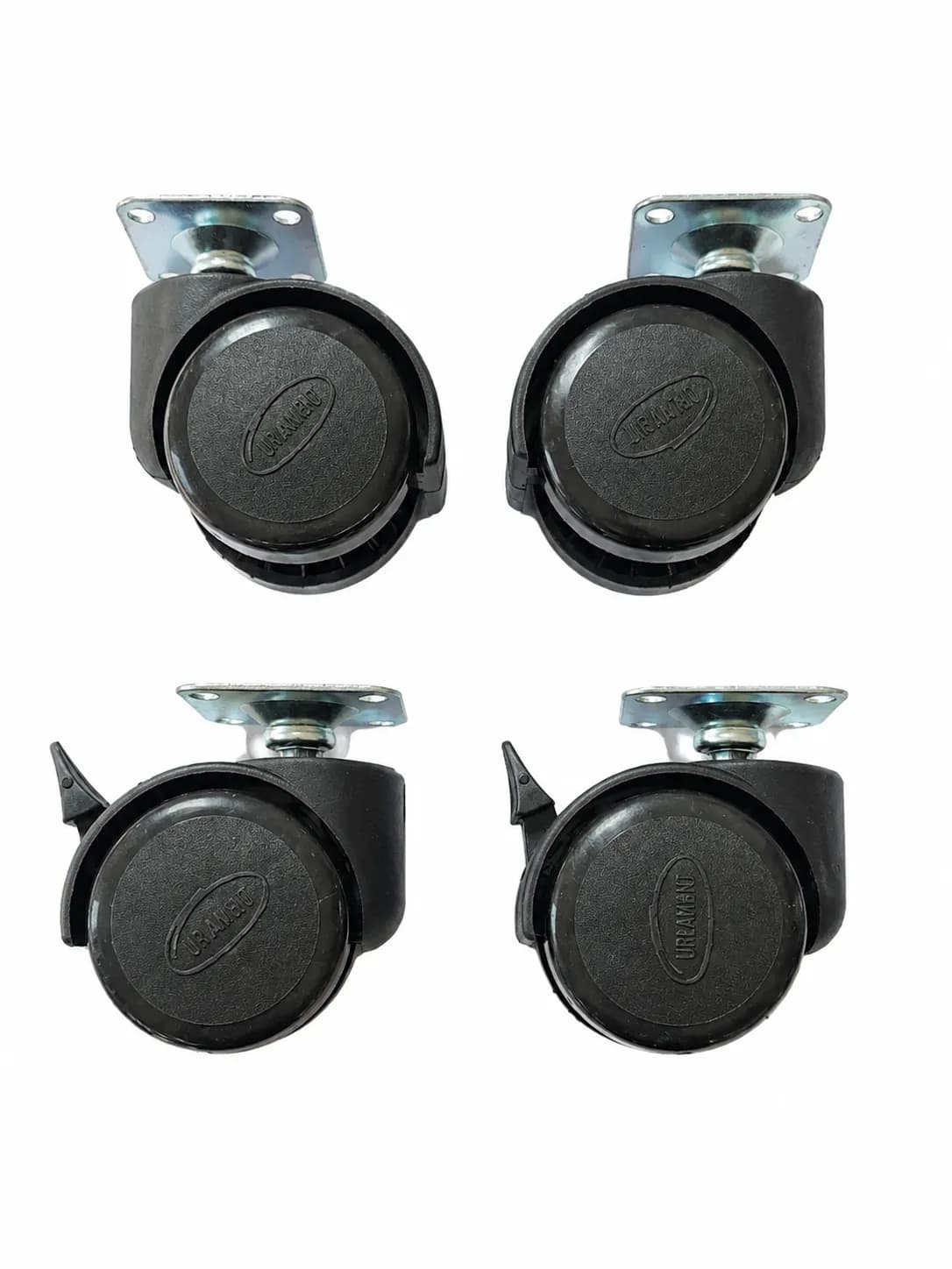 U2 Twin Wheel Caster 2 Non-Braking + 2 Braking (1 Pkt)