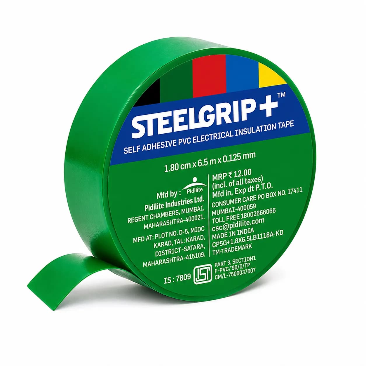 Steelgrip+ Pvc Electric Tape 6Mtr Green (30 Pcs) — image 1