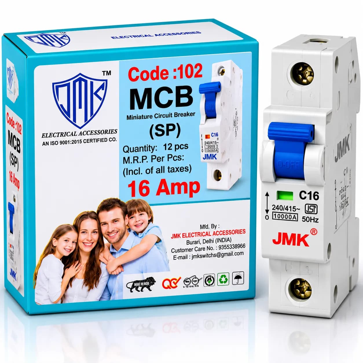 JMK Mcb 16A Single Pole (12 Pcs)