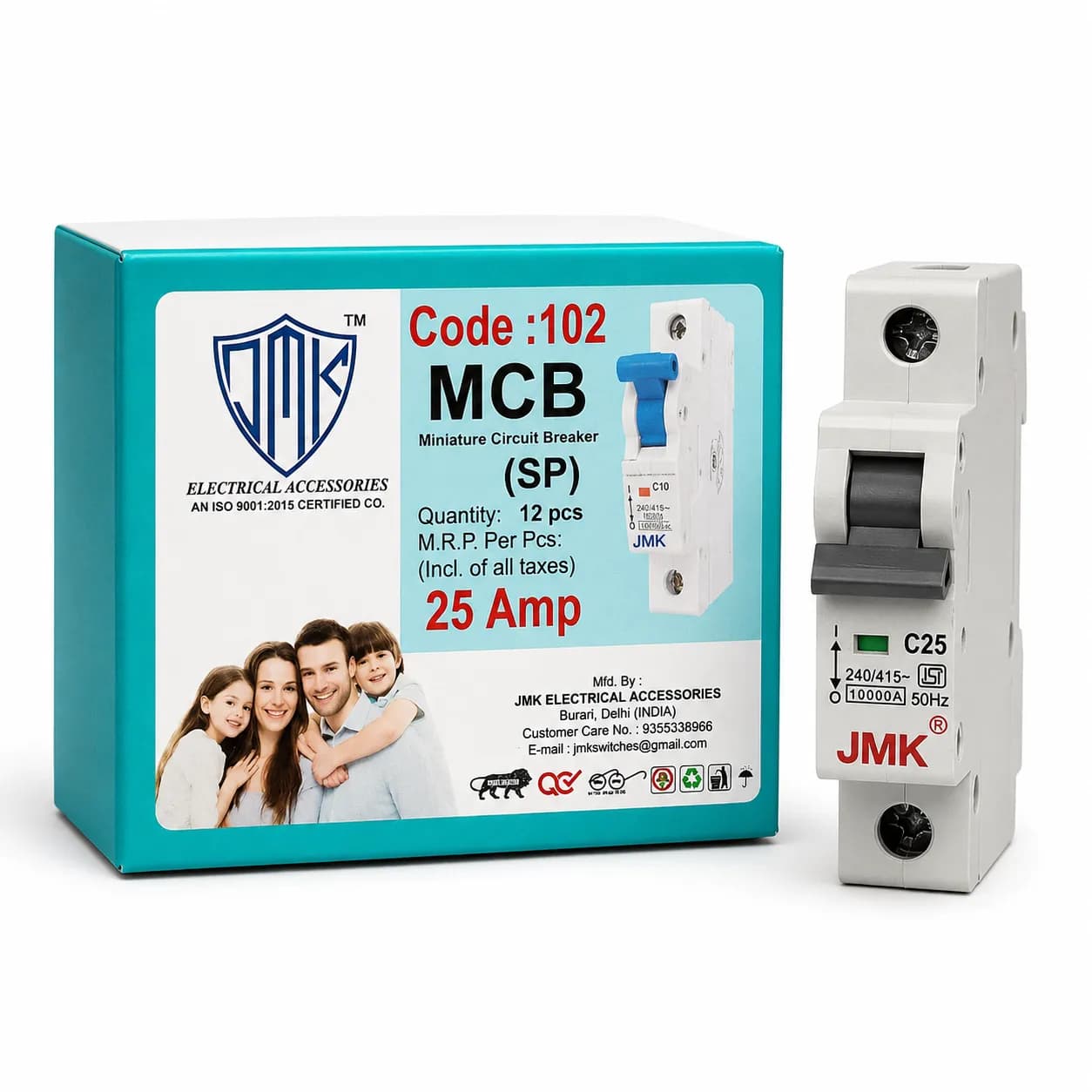 JMK Mcb 25A Single Pole (12 Pcs)