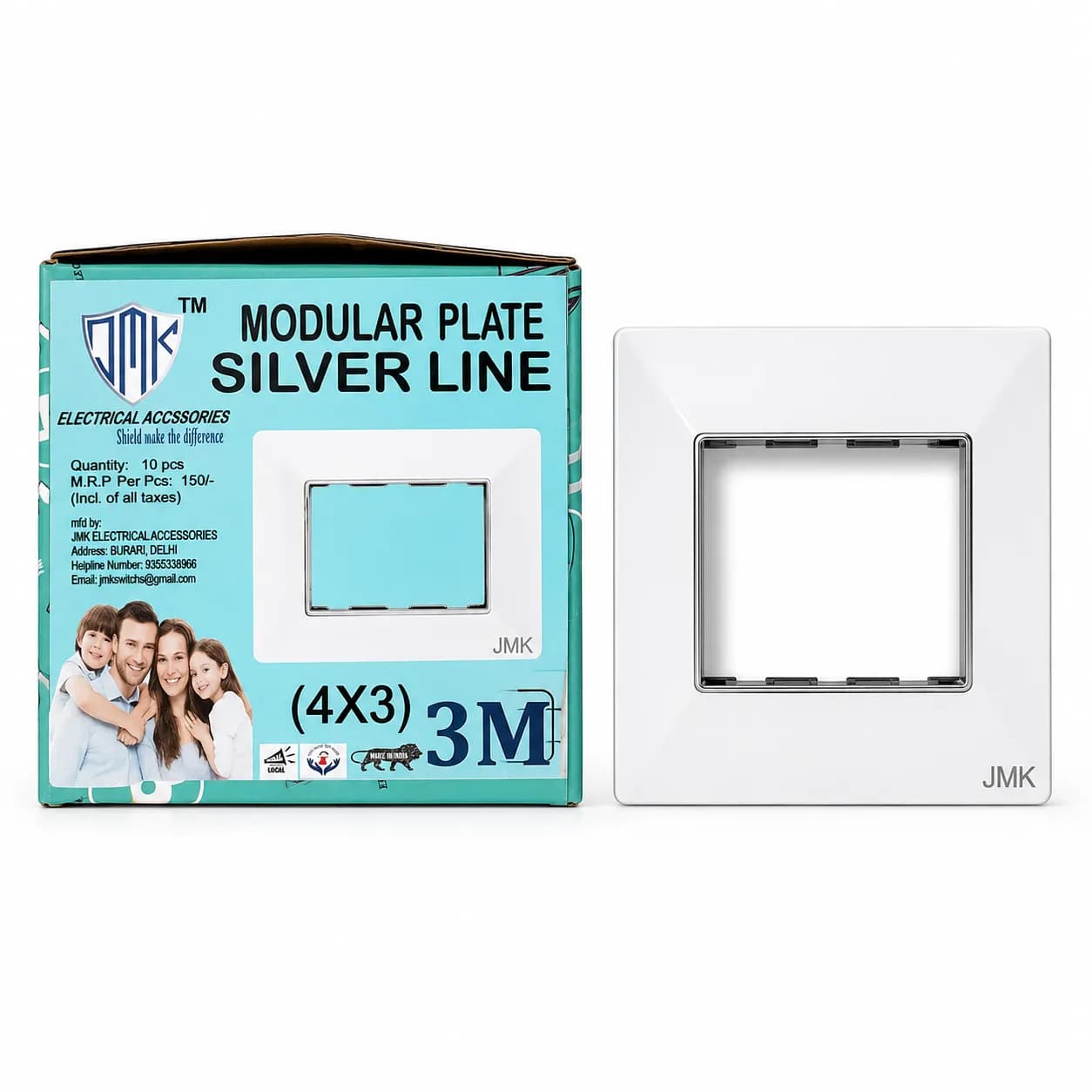 JMK Modular Plate Silver Line 3 M (10 Pcs)