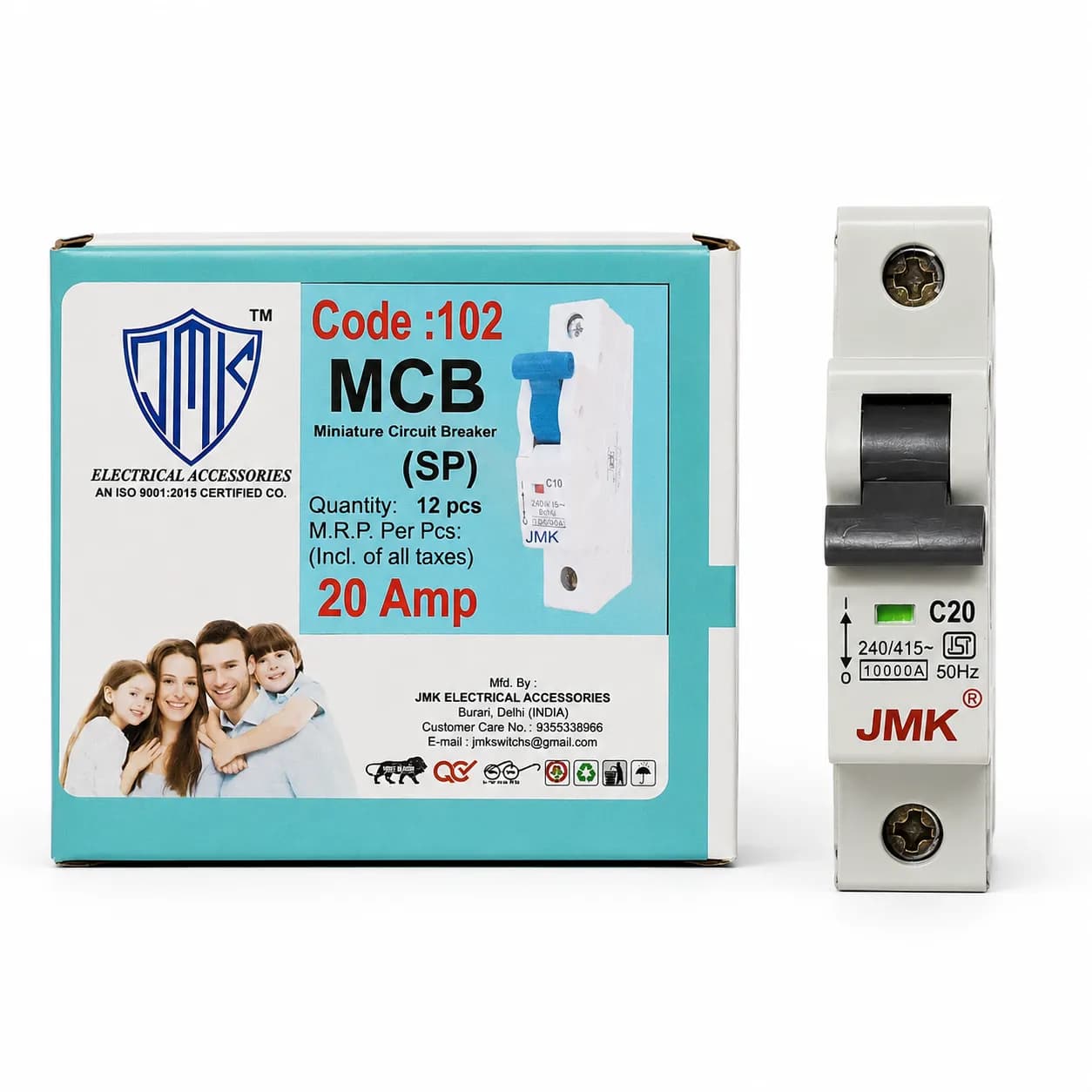 JMK Mcb 20A Single Pole (12 Pcs)