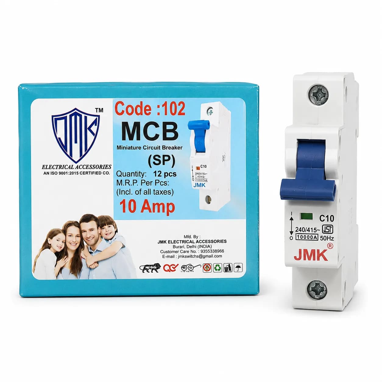 JMK Mcb 10A Single Pole (12 Pcs)