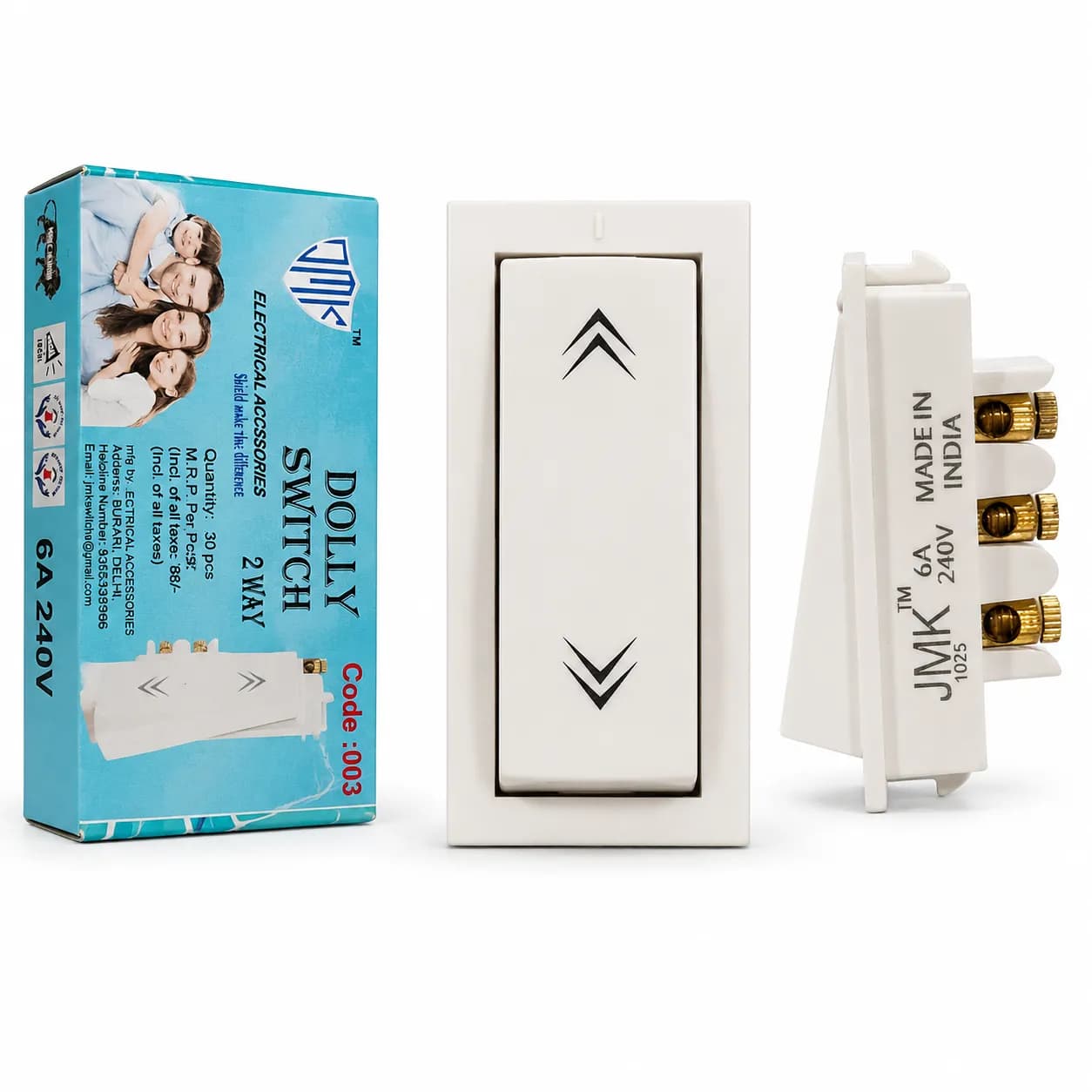 JMK Modular 2 Way Switch 6A (30 Pcs)
