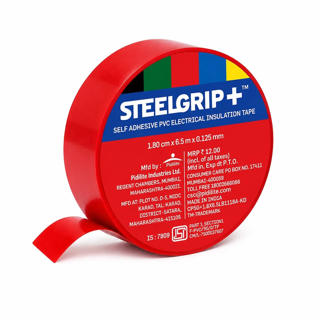 Steelgrip+ Pvc Electric Tape 6Mtr Red (30 Pcs) — image 1