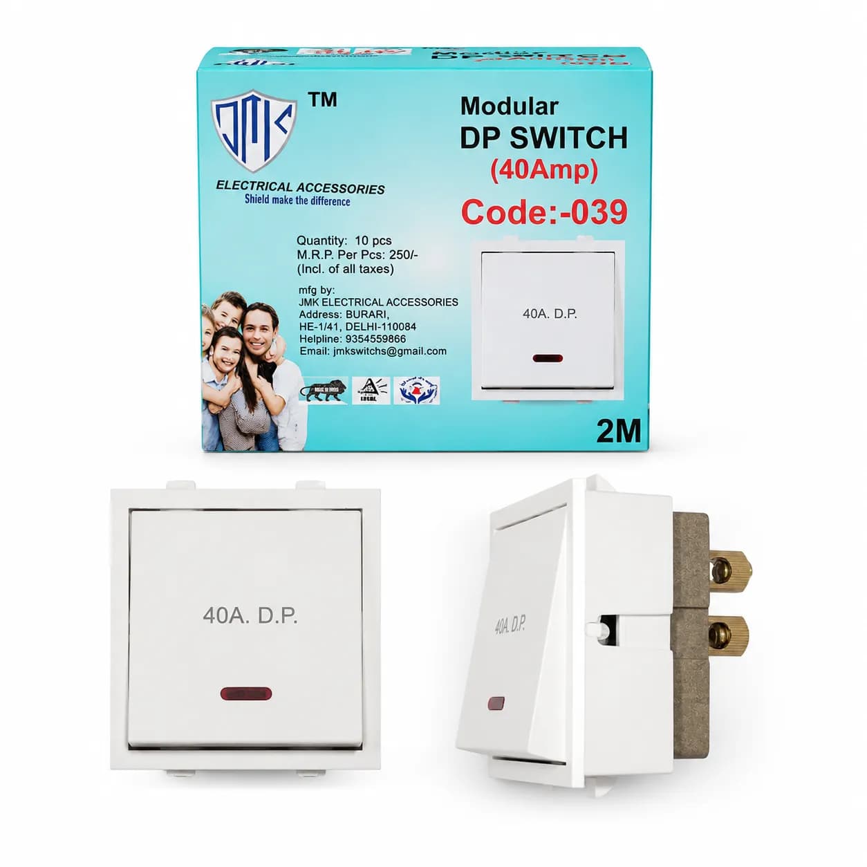 JMK Modular DP Switch 40A Chini 2 M (10 Pcs)