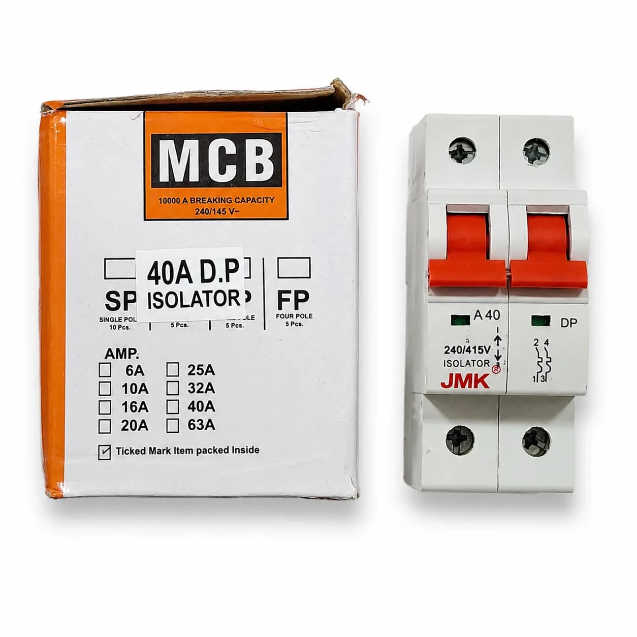 JMK Isolator 40A Double Pole (6 Pcs)