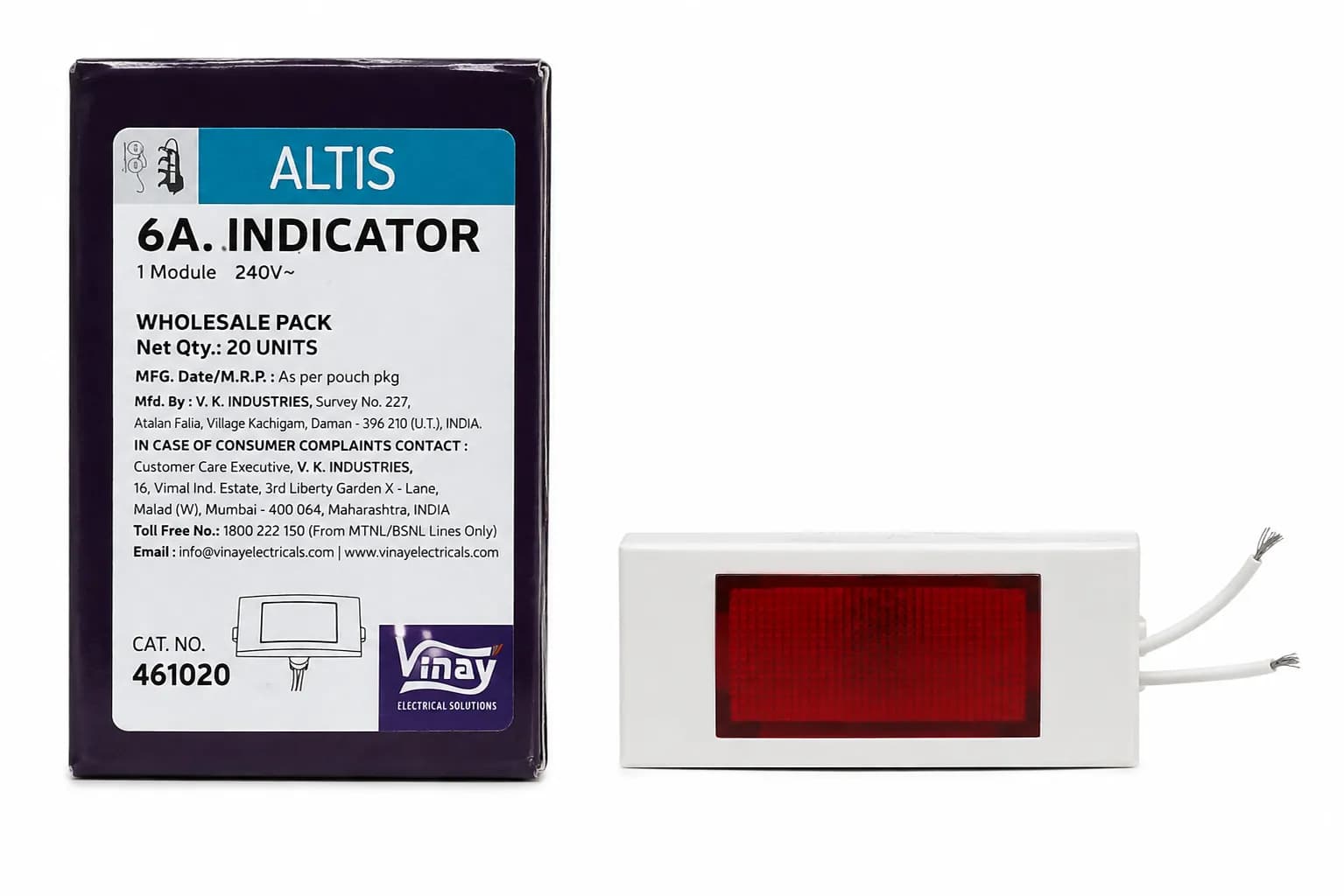 Vinay Altis Indicator 6A White (20PCS)