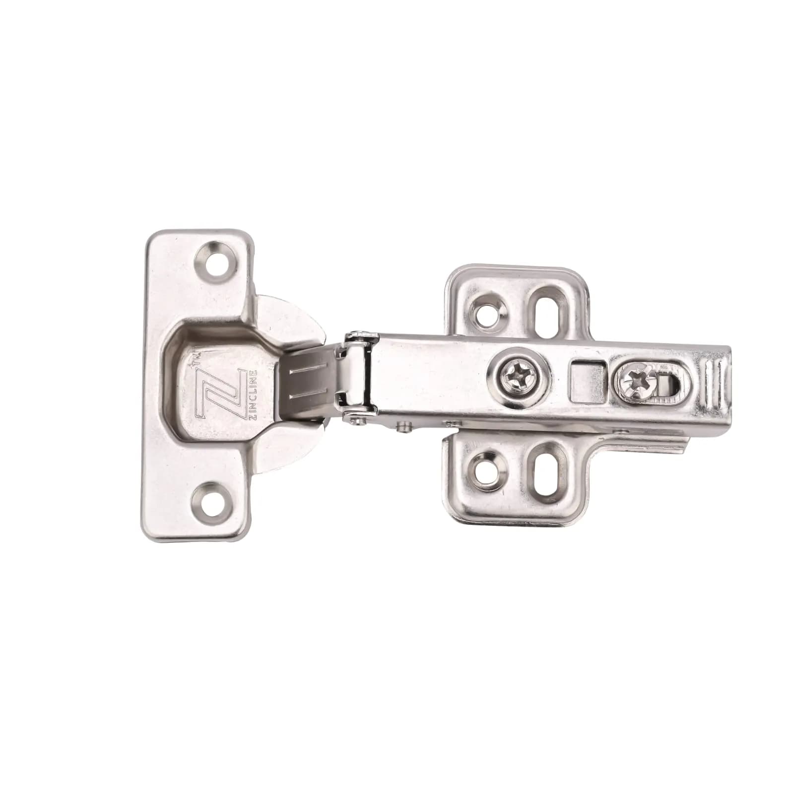 Zincline 2D 4 Hole Hinge Soft Close 0* Crank SS (5 Pcs)