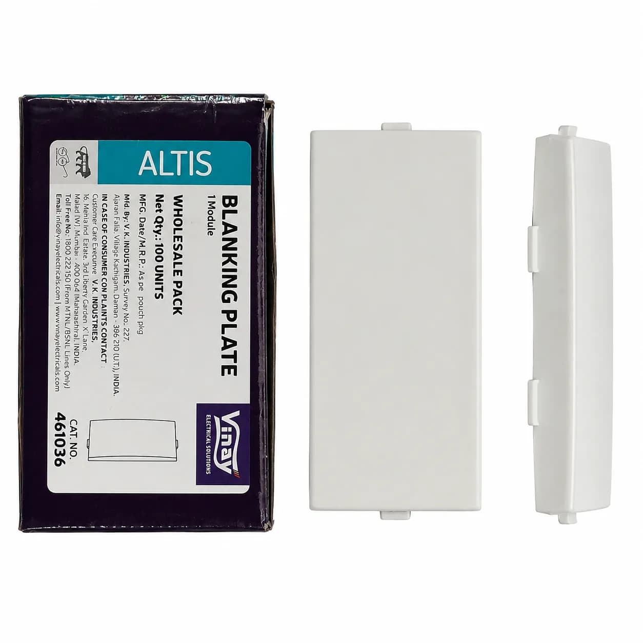 Vinay Altis Blanking Plate Plate 1M White (100Pcs)
